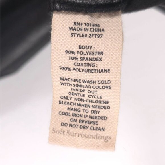 Soft Surroundings Faux Leather Pull on Leggings Pants 2FT97 SMALL - Picture 8 of 8